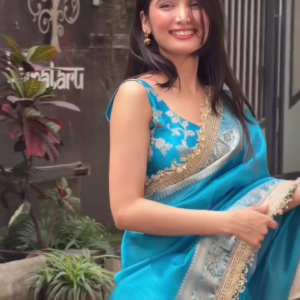 Teal Saree Statement
