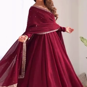 Designer Maroon Anarkali Suit – Rich & Regal Festive Wear