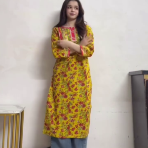 Vintage Floral Pop Kurta
