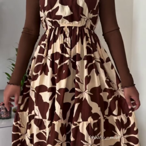 Cocoa Bloom Layered Dress