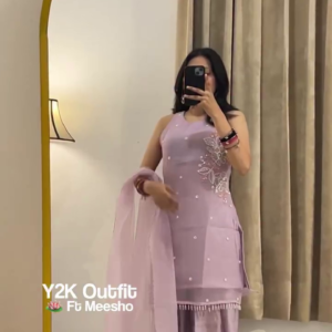 Women's Pastel Lavender Kurta Set with Dupatta, Modern Ethnic Wear