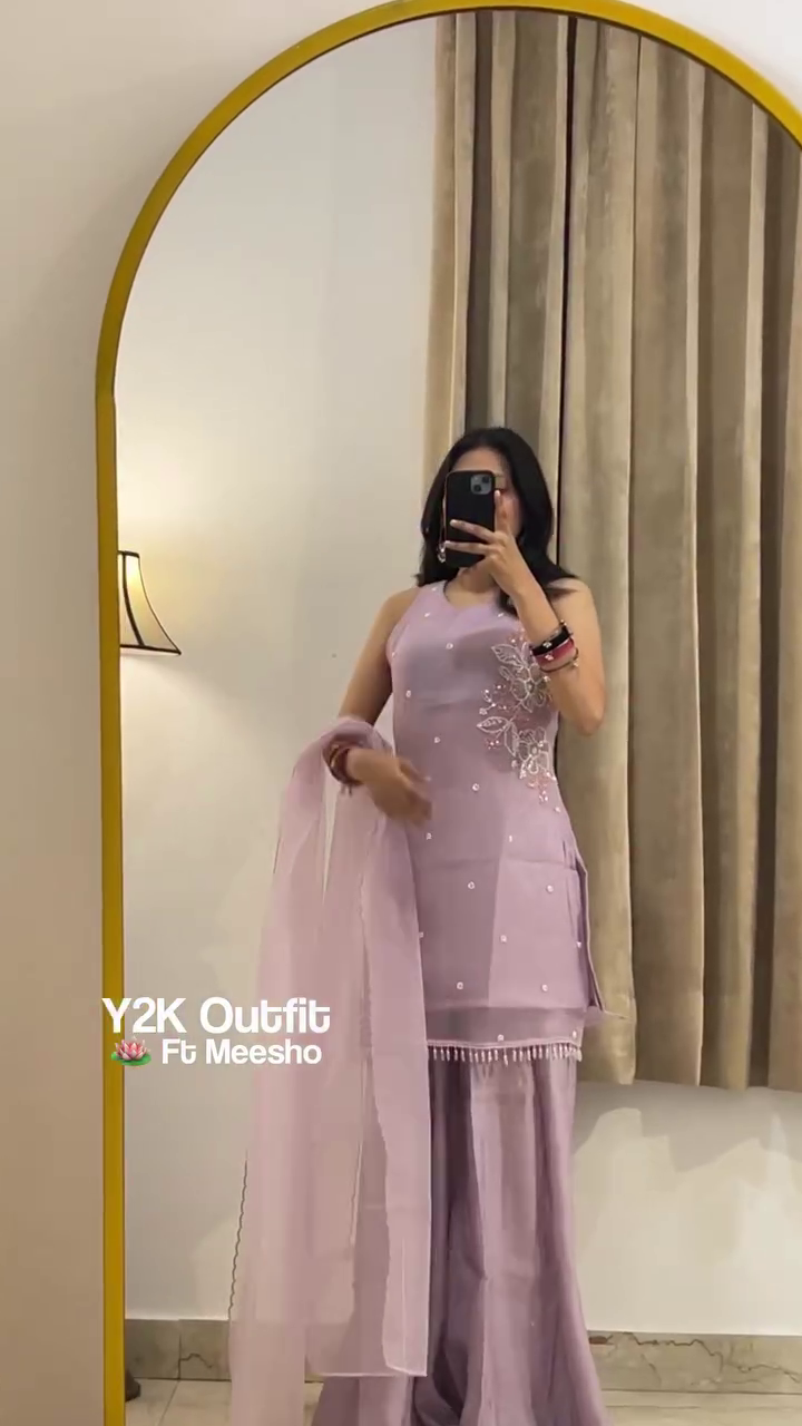 Women's Pastel Lavender Kurta Set with Dupatta, Modern Ethnic Wear