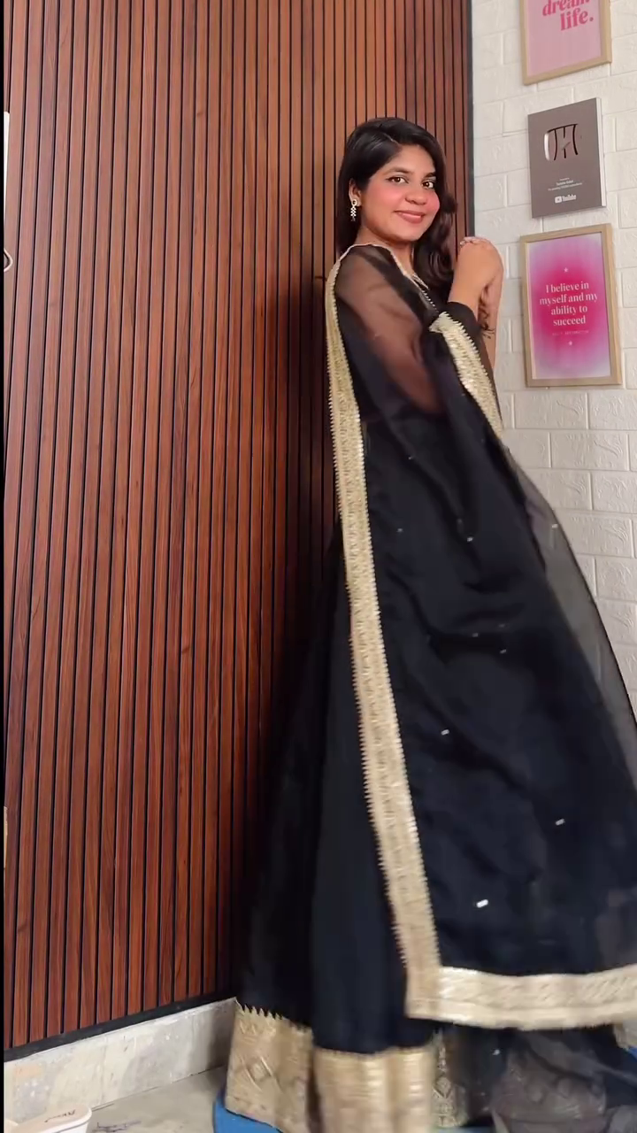 Women's Black Lehenga Set with Dupatta, Party Wear Ethnic Outfit - Image 2