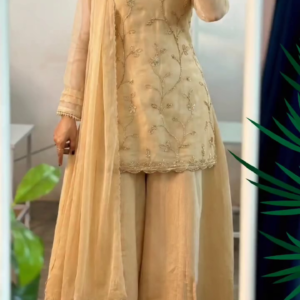 Golden Beige Party Sharara