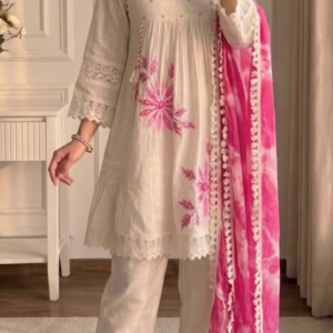 Ivory Pink Floral Day Set