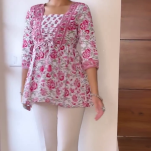 Blush Floral Peplum Top