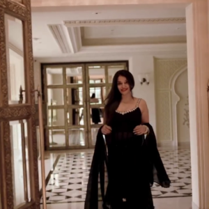 Women's Black Anarkali Set with Dupatta Party Wear Outfit
