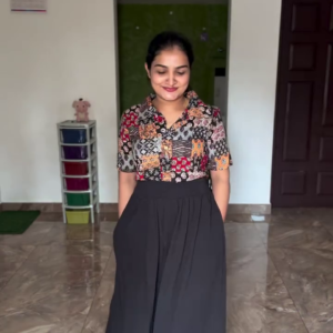 Women's Printed Co-Ord Set with Wide Leg Pants Casual Outfit