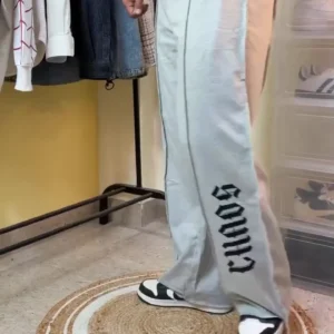 Women's White Striped Track Pants Casual Athleisure Wear