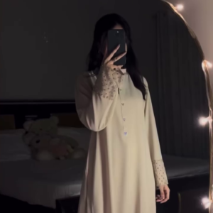 Women’s Elegant Pearl Sleeve Kaftan Dress | Premium Modest & Casual Wear