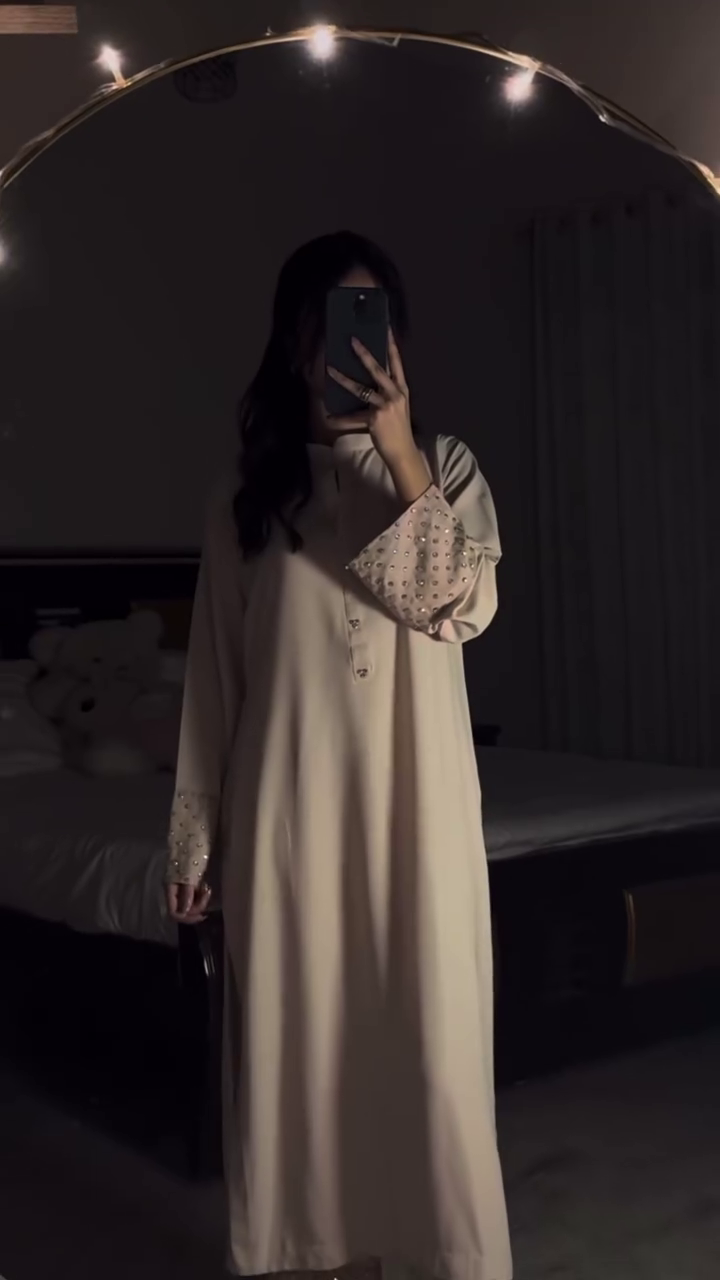 Women’s Elegant Pearl Sleeve Kaftan Dress | Premium Modest & Casual Wear - Image 2