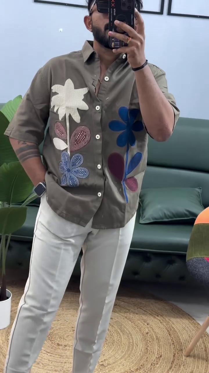 Men’s Floral Printed Casual Shirt | Trendy Oversized Streetwear Fashion - Image 5