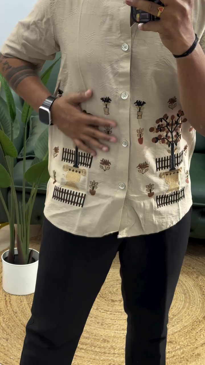 Men’s Floral Patch Casual Shirt | Trendy Smart Casual Fashion Wear