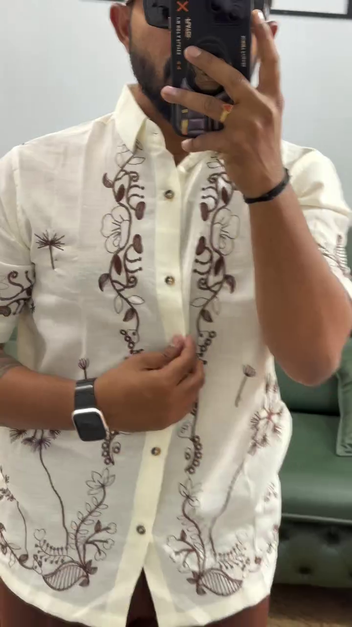 Men’s Floral Patch Casual Shirt | Trendy Smart Casual Fashion Wear - Image 2
