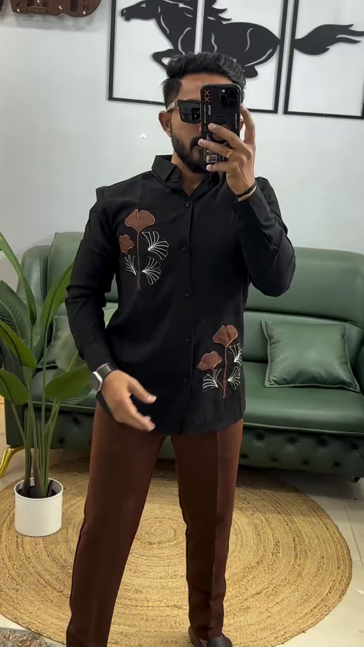 Men’s Floral Patch Casual Shirt | Trendy Smart Casual Fashion Wear - Image 7