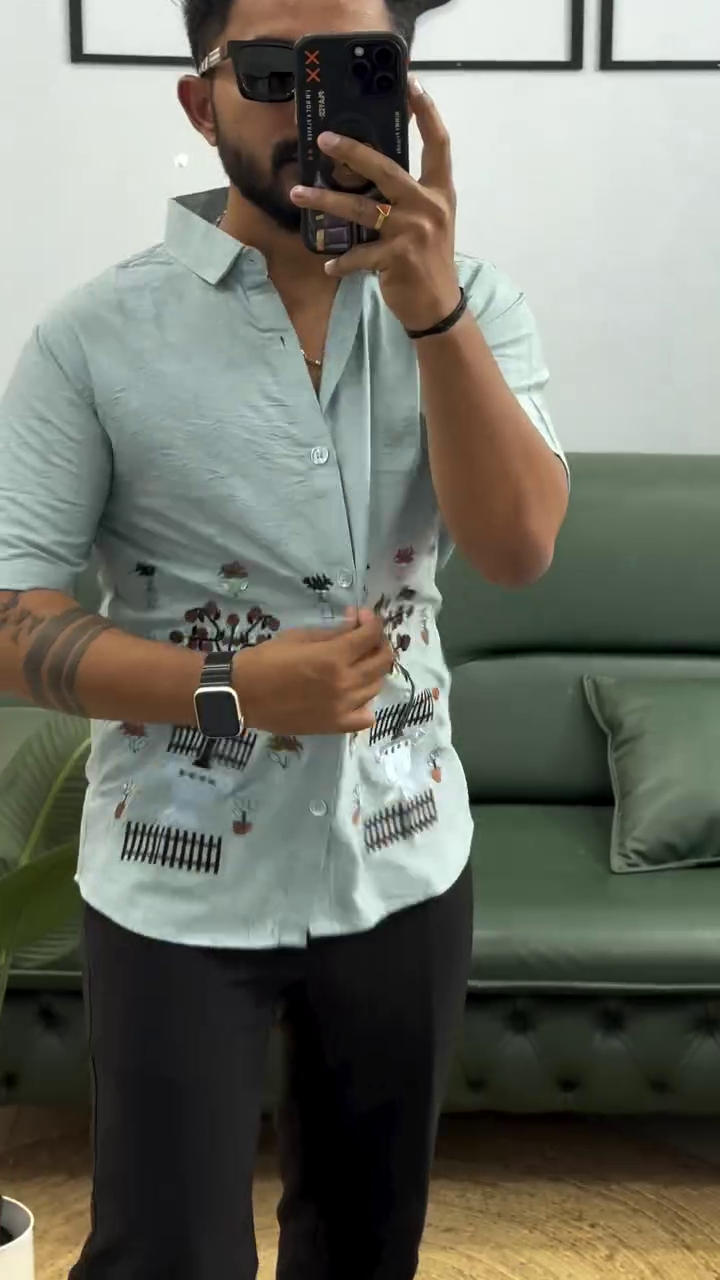 Men’s Floral Patch Casual Shirt | Trendy Smart Casual Fashion Wear - Image 8