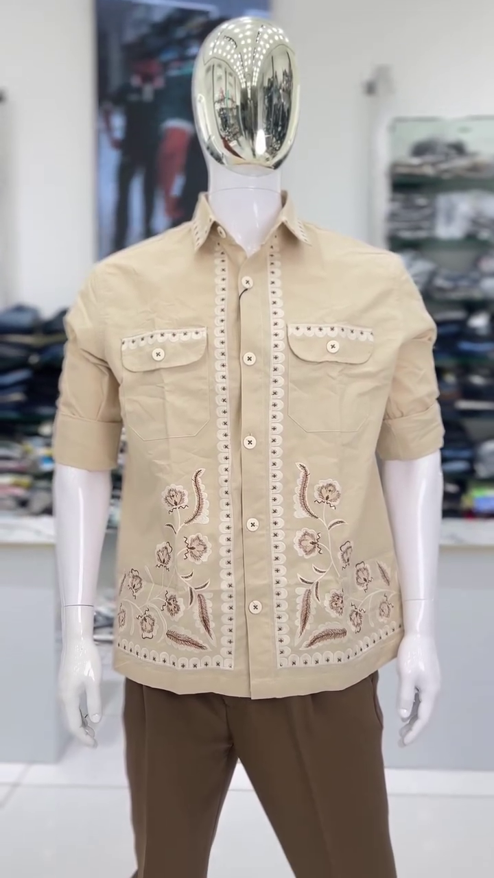 Men’s Embroidered Casual Shirt | Premium Retro Party Wear Fashion - Image 3
