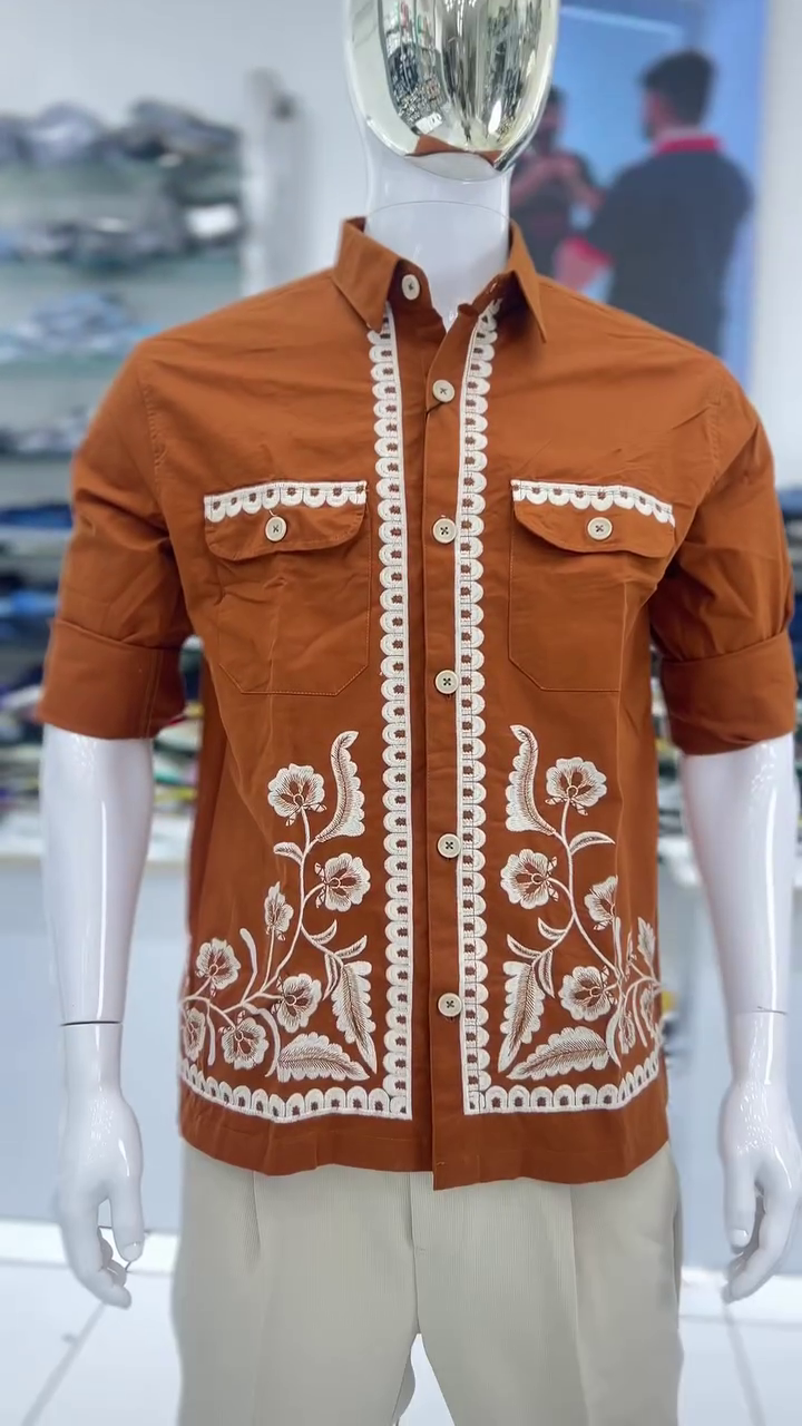 Men’s Embroidered Casual Shirt | Premium Retro Party Wear Fashion - Image 4