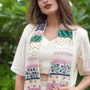 Women’s Embroidered Shrug Co-Ord Set | Elegant Ethnic Fusion Wear
