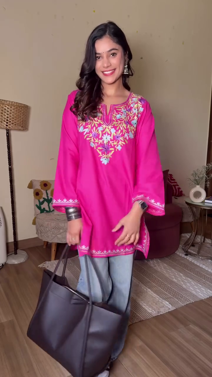 Women’s Embroidered Casual Kurti Top | Trendy Ethnic Fusion Wear