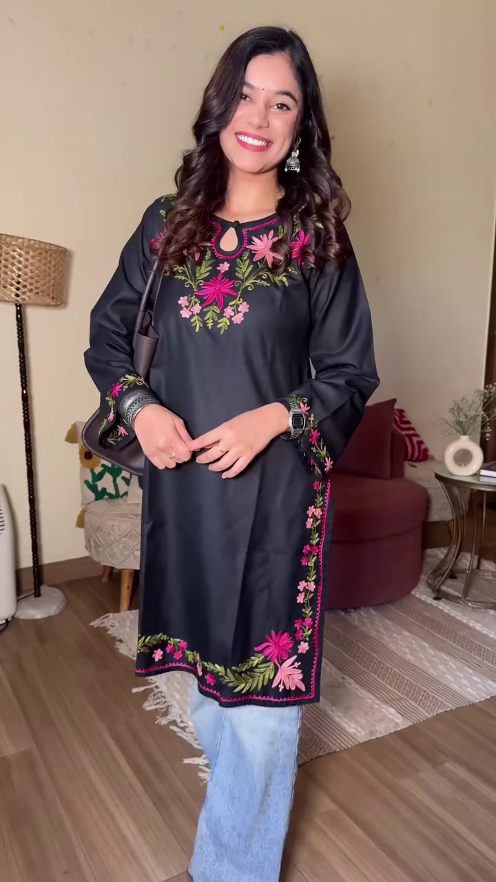 Women’s Embroidered Casual Kurti Top | Trendy Ethnic Fusion Wear - Image 2