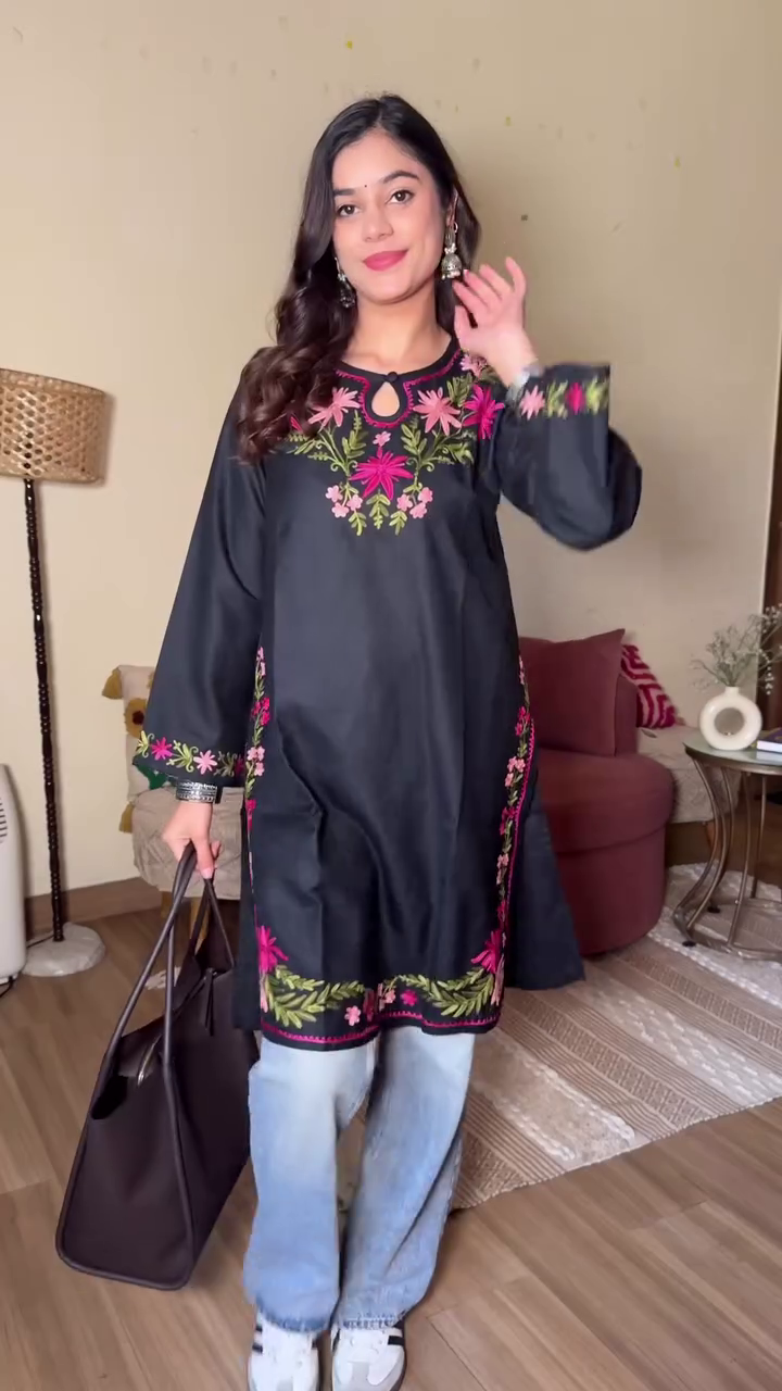 Women’s Embroidered Casual Kurti Top | Trendy Ethnic Fusion Wear - Image 5