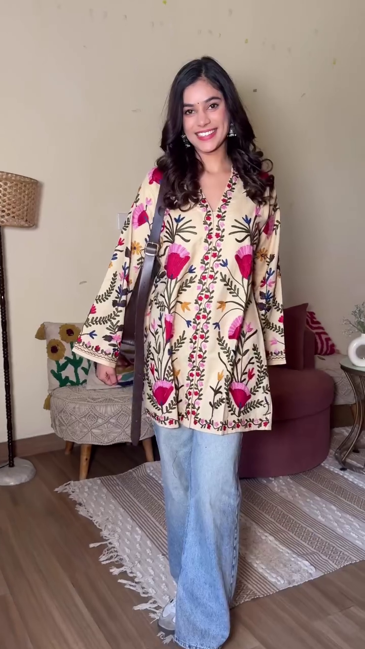 Women’s Embroidered Casual Kurti Top | Trendy Ethnic Fusion Wear - Image 9