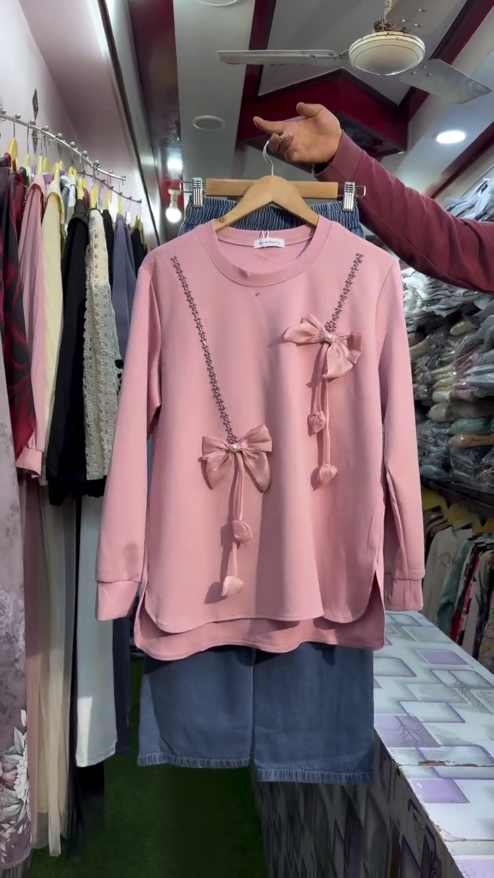 Women’s Bow Detail Co-Ord Set | Stylish Casual Korean Fashion Wear