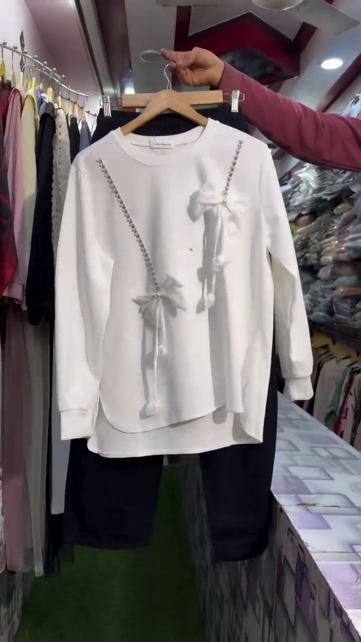 Women’s Bow Detail Co-Ord Set | Stylish Casual Korean Fashion Wear - Image 3