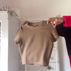 Women’s Mocha Ribbed Crop Top for Casual Stylish & Everyday Fashion Wear